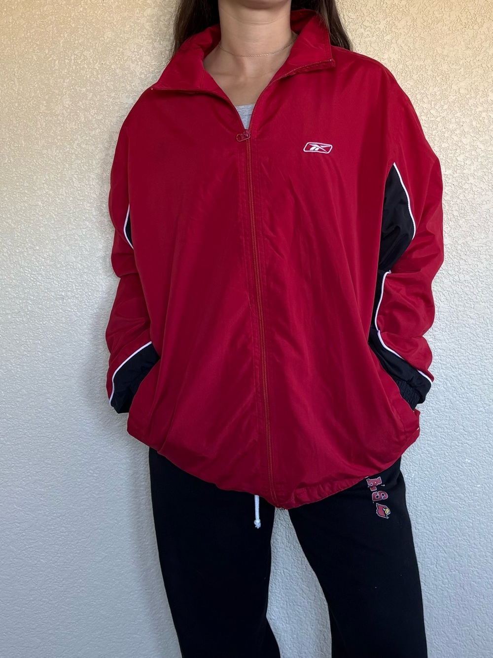 Red Vintage Reebok Windbreaker